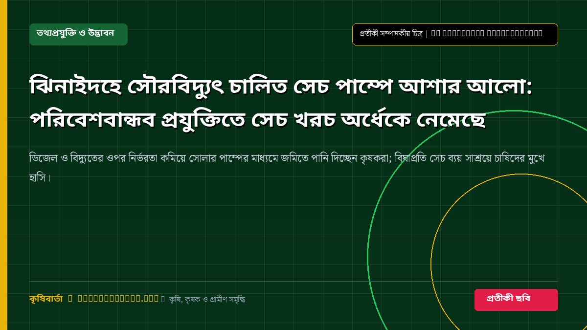 সোলার ইরিগেশন পাম্প ও পরিবেশবান্ধব কৃষি সংক্রান্ত প্রতীকী ছবি