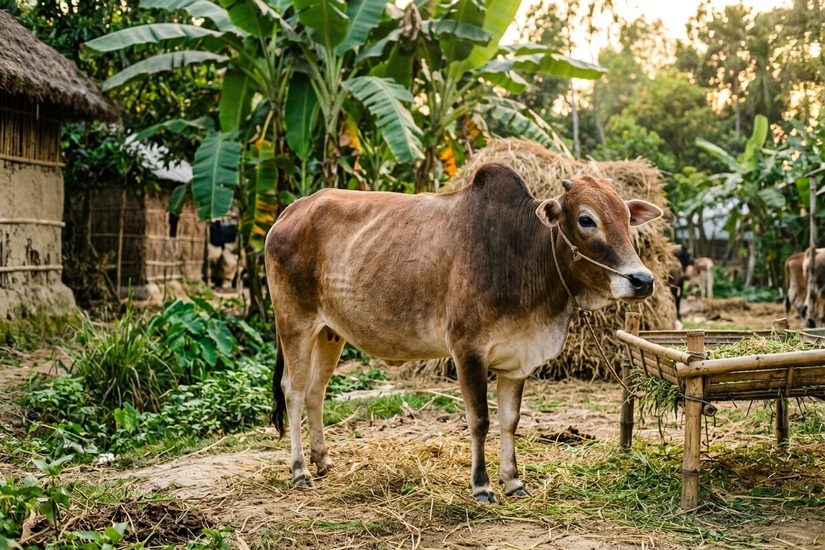 বাংলাদেশের খামারে পালন করা গরু